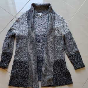 Charter Club Black and Gray Open Cardigan